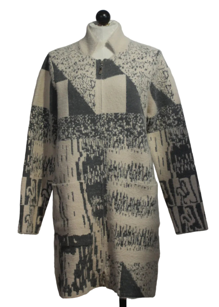  Zip Front Sweater Coat by Alison Sheri 