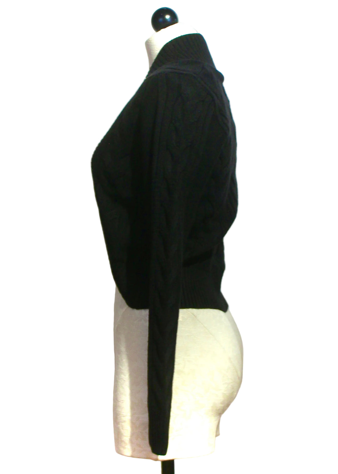 side view of Black Shrug Cardigan by Alison Sheri