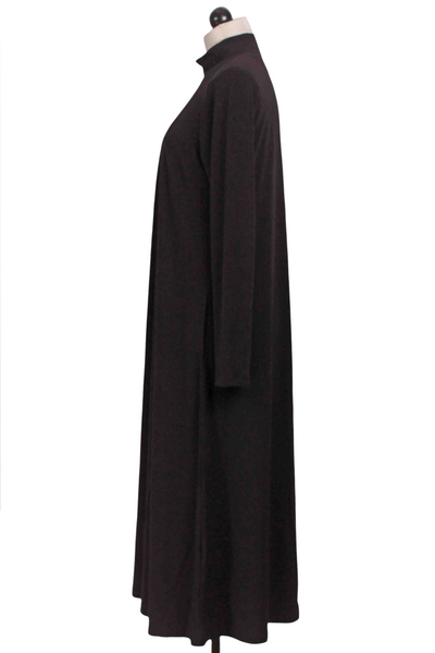 side view of Black A Line Jersey Knit Dress by Alembika