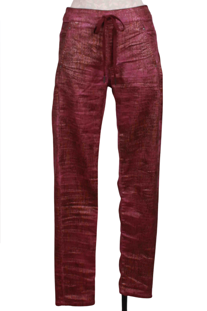 Magenta Drawstring Waist Jeans by Alembika