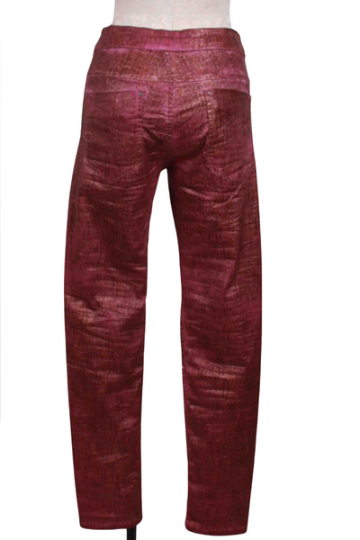 back view of Magenta Drawstring Waist Jeans by Alembika