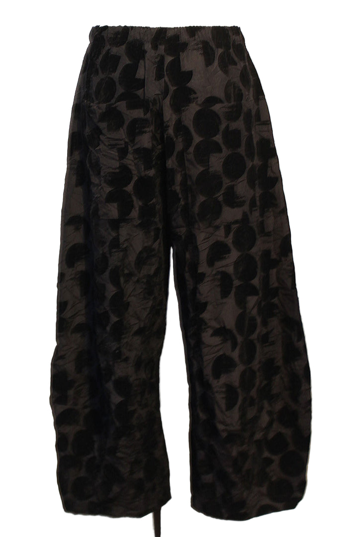 back view of Wide Leg Velvet Circle Print Pant by Alembika