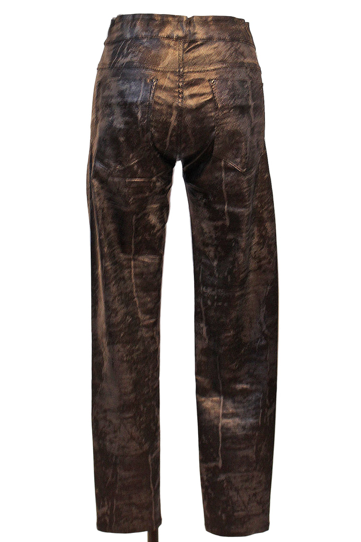 back view of Iron Drawstring Waist Jeans-Alembika