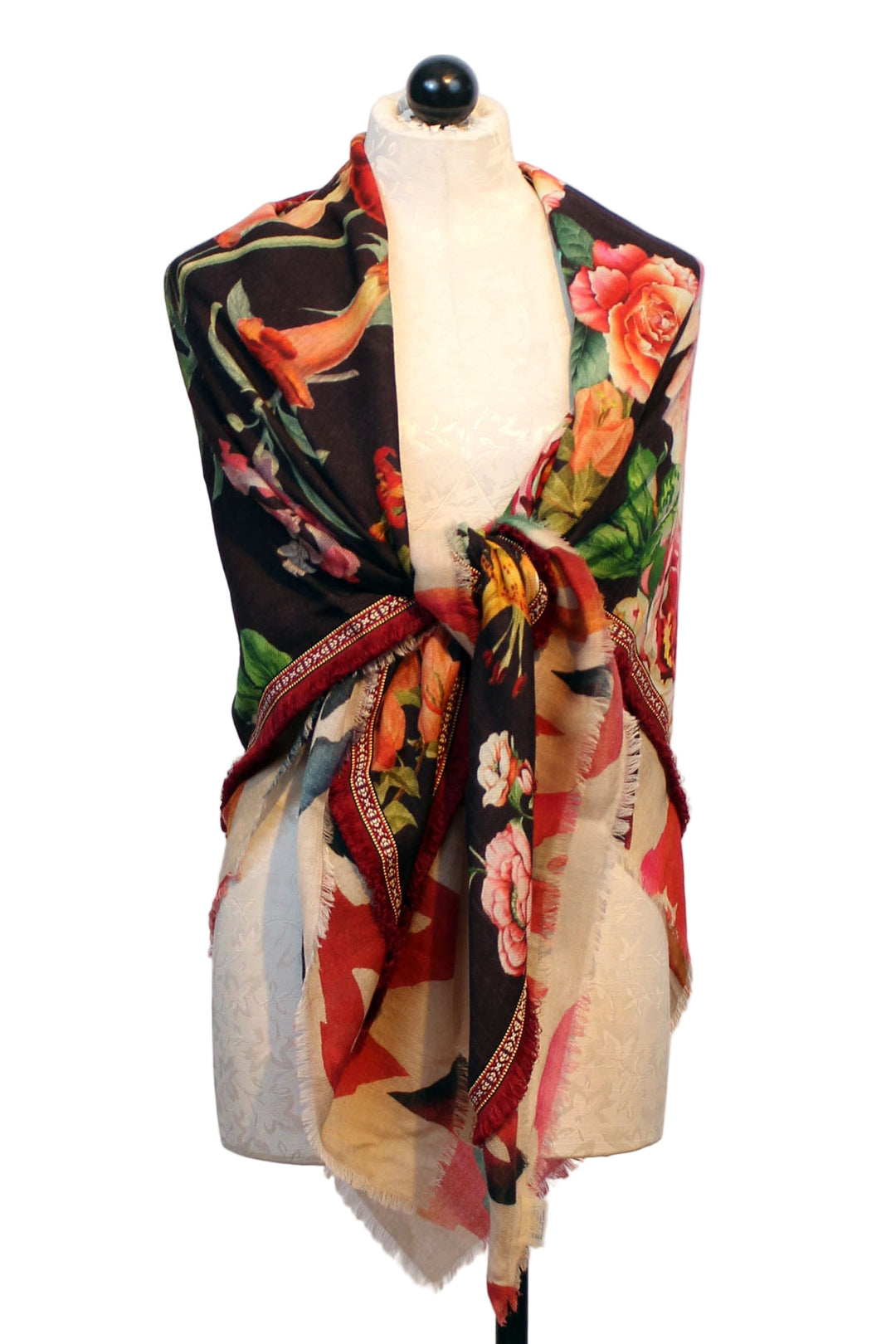 52" Square Floral Multi Scarf by Alembika