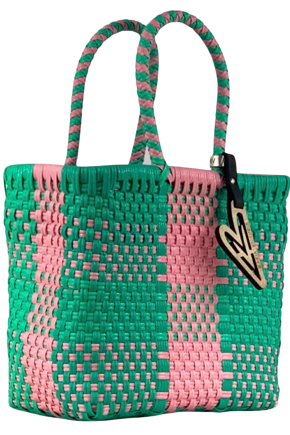 Pink and Green Mini ATEMI 63 Tote Bag by Maria Victoria
