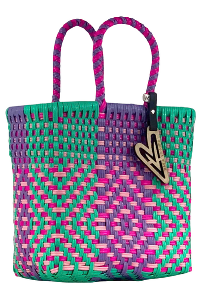 Pink, Green and Purple Mini ATEMI 67 Tote Bag by Maria Victoria