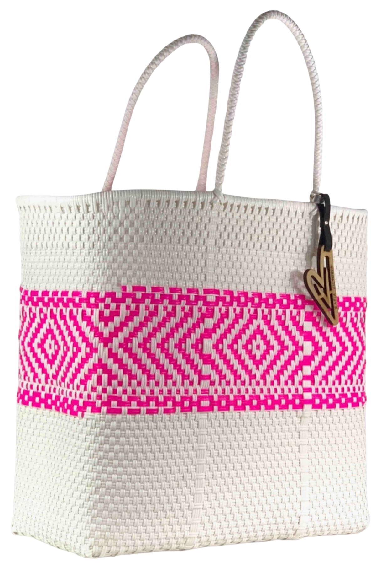 White and Pink Large ATEOR 195 TOTE BAg by My Maria Victoria