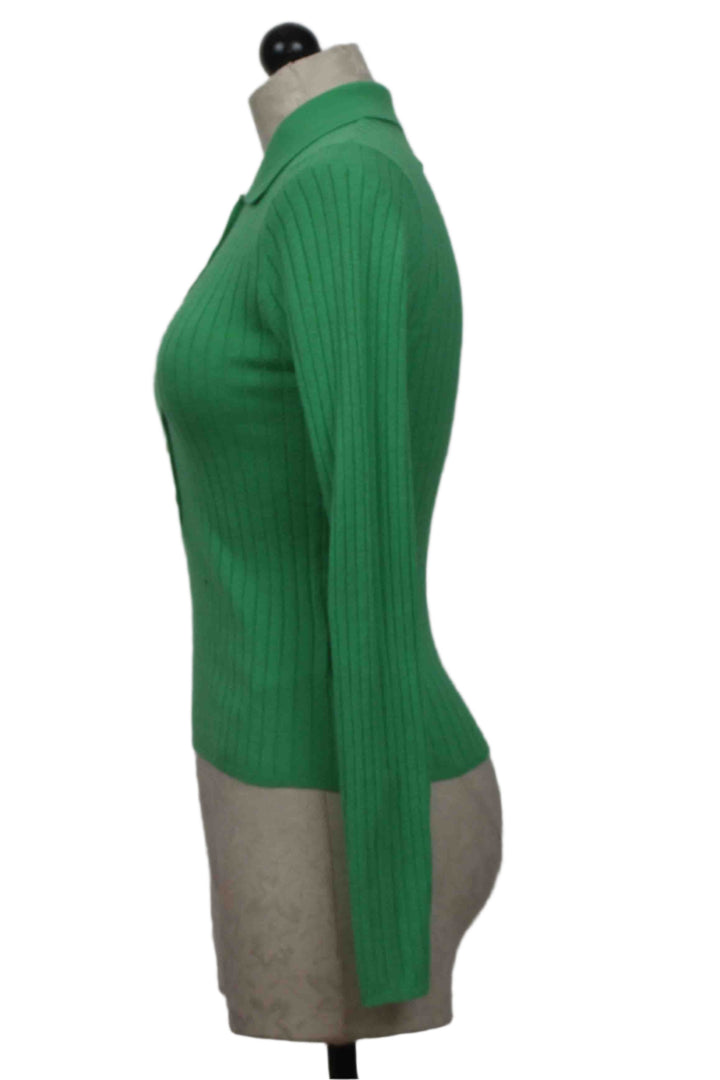 side view of Bay colored Adela Ribbed Polo by Colorush