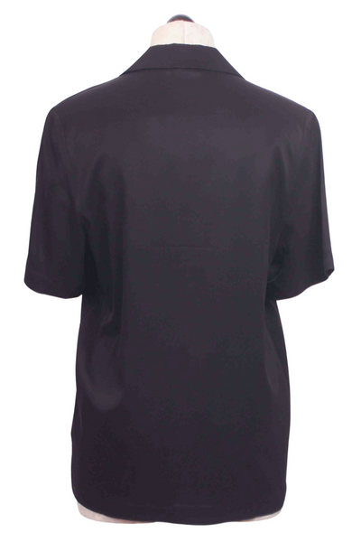 back view of Black Short Sleeve Adieu Shirt by Rue Sophie