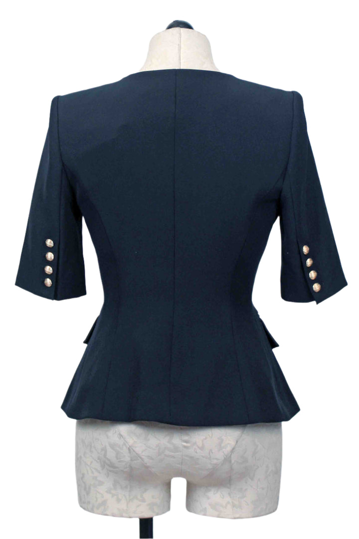 back view of Short Sleeve Black Adriana Crepe Jacket by Generation Love