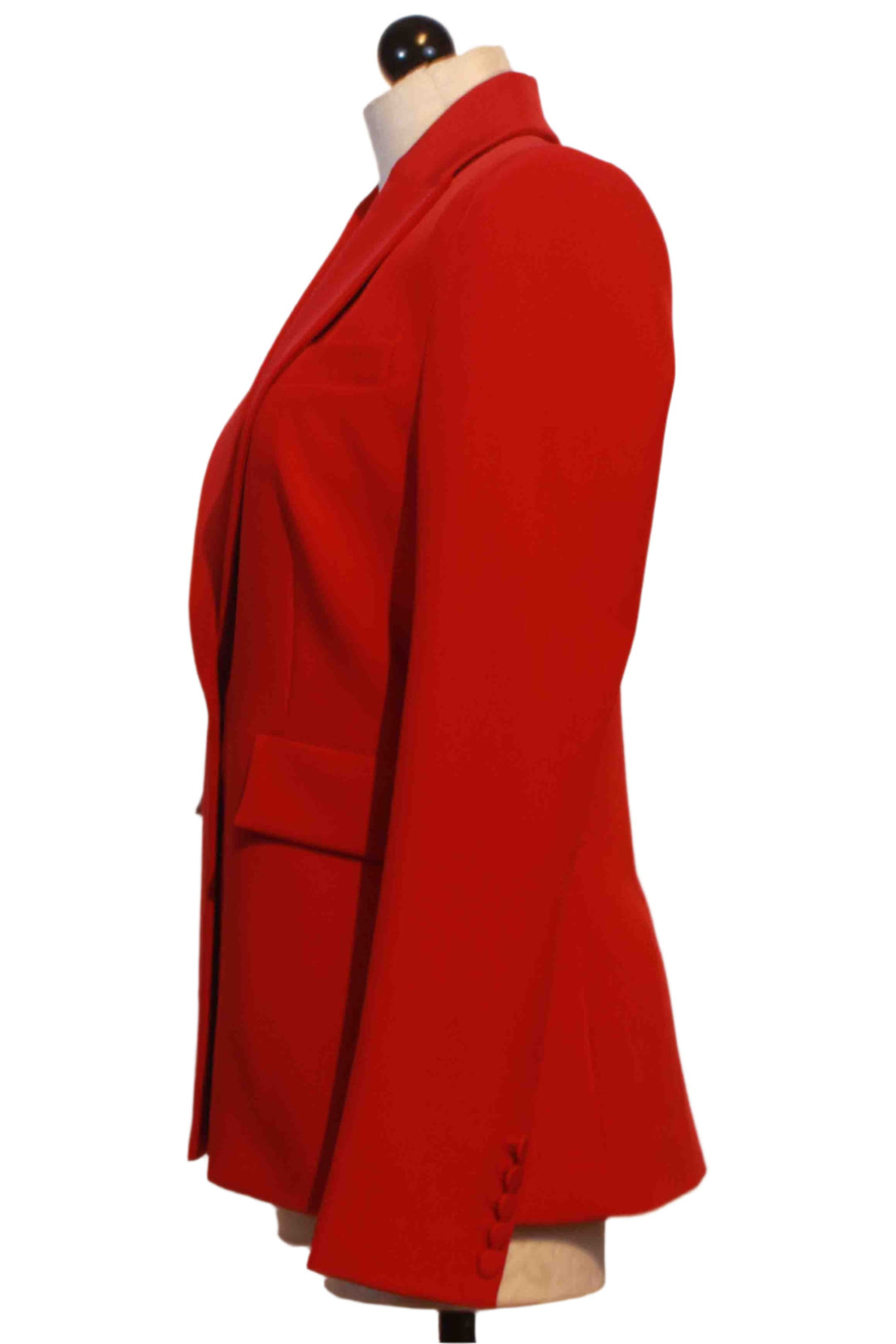 side view of Ruby colored Aimee Crepe Blazer by Generation Love