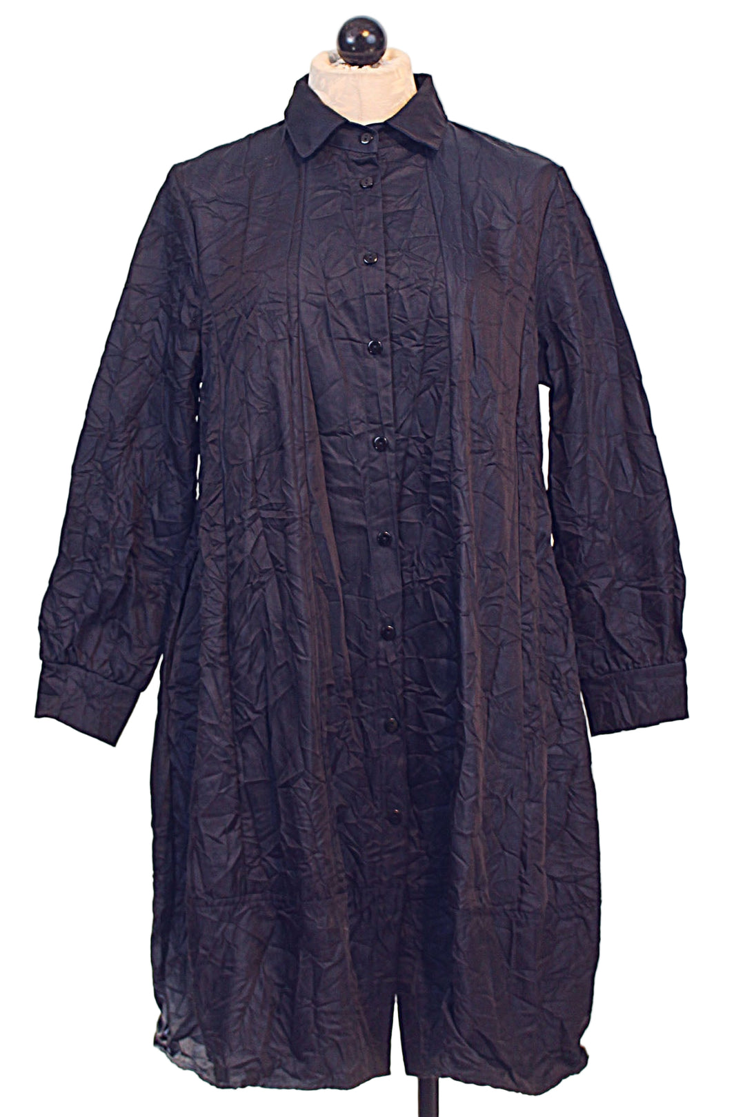 Akio Shirt Dress by Kozan in a beautiful Crushed Dark Navy