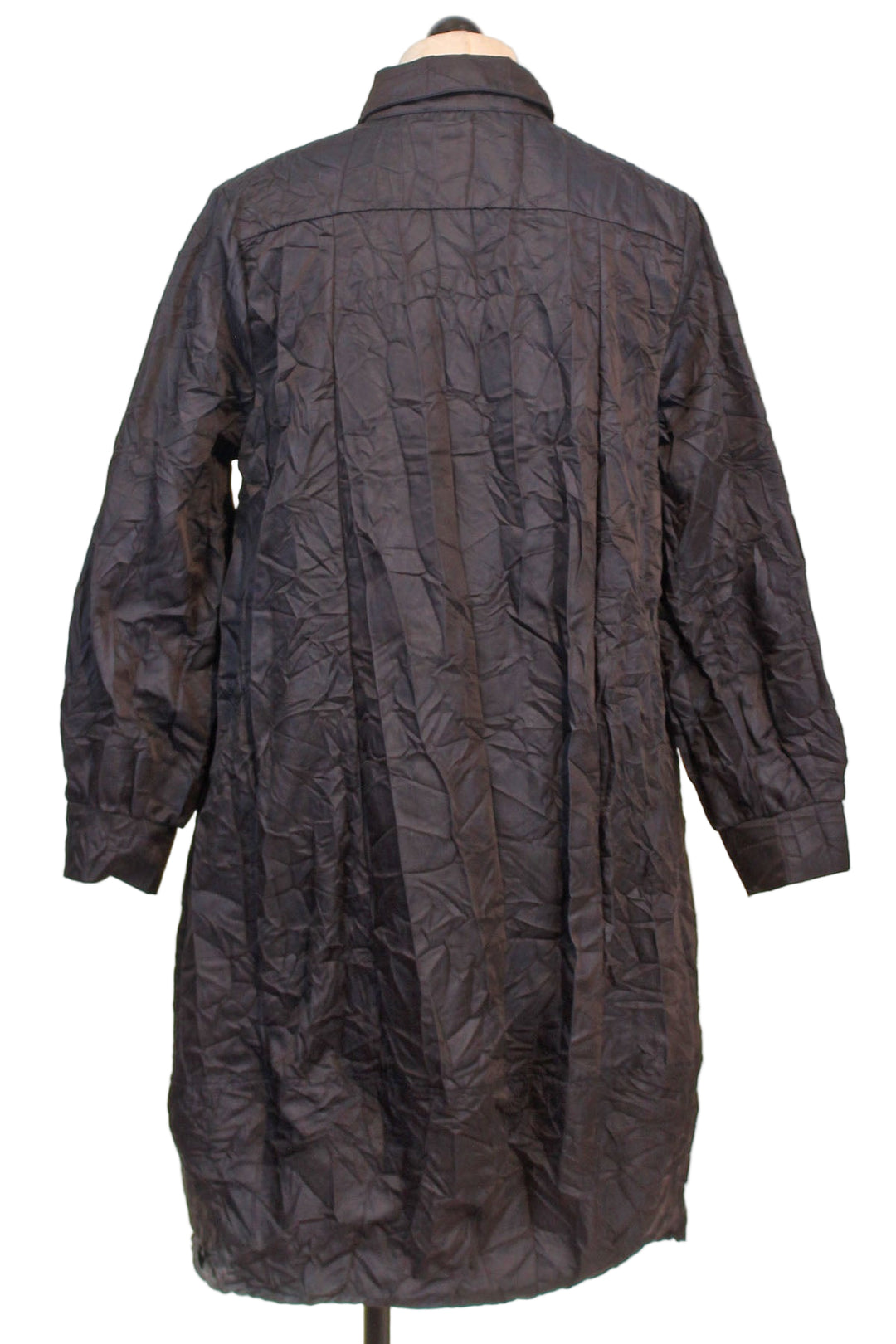 back view of Akio Shirt Dress by Kozan in a beautiful Crushed Dark Navy