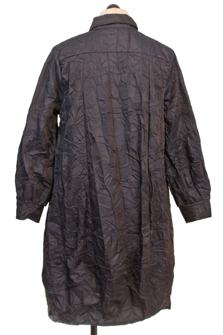 back view of Akio Shirt Dress by Kozan in a beautiful Crushed Dark Navy