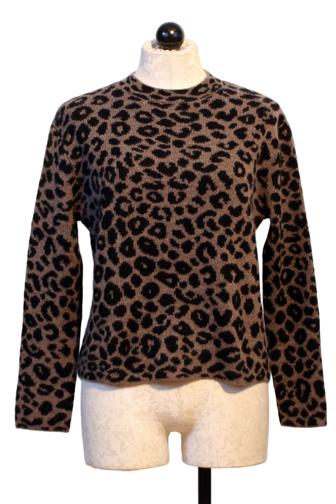Sasha Leopard Crewneck Sweater by Alashan Cashmere