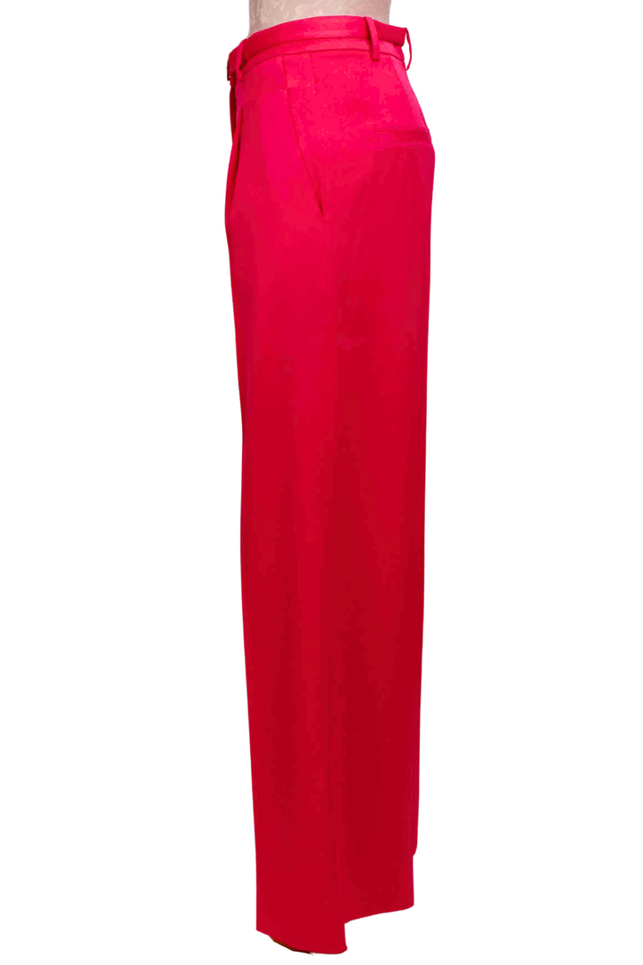 side view of Hot Pink Alexia Satin Pants by Generation Love