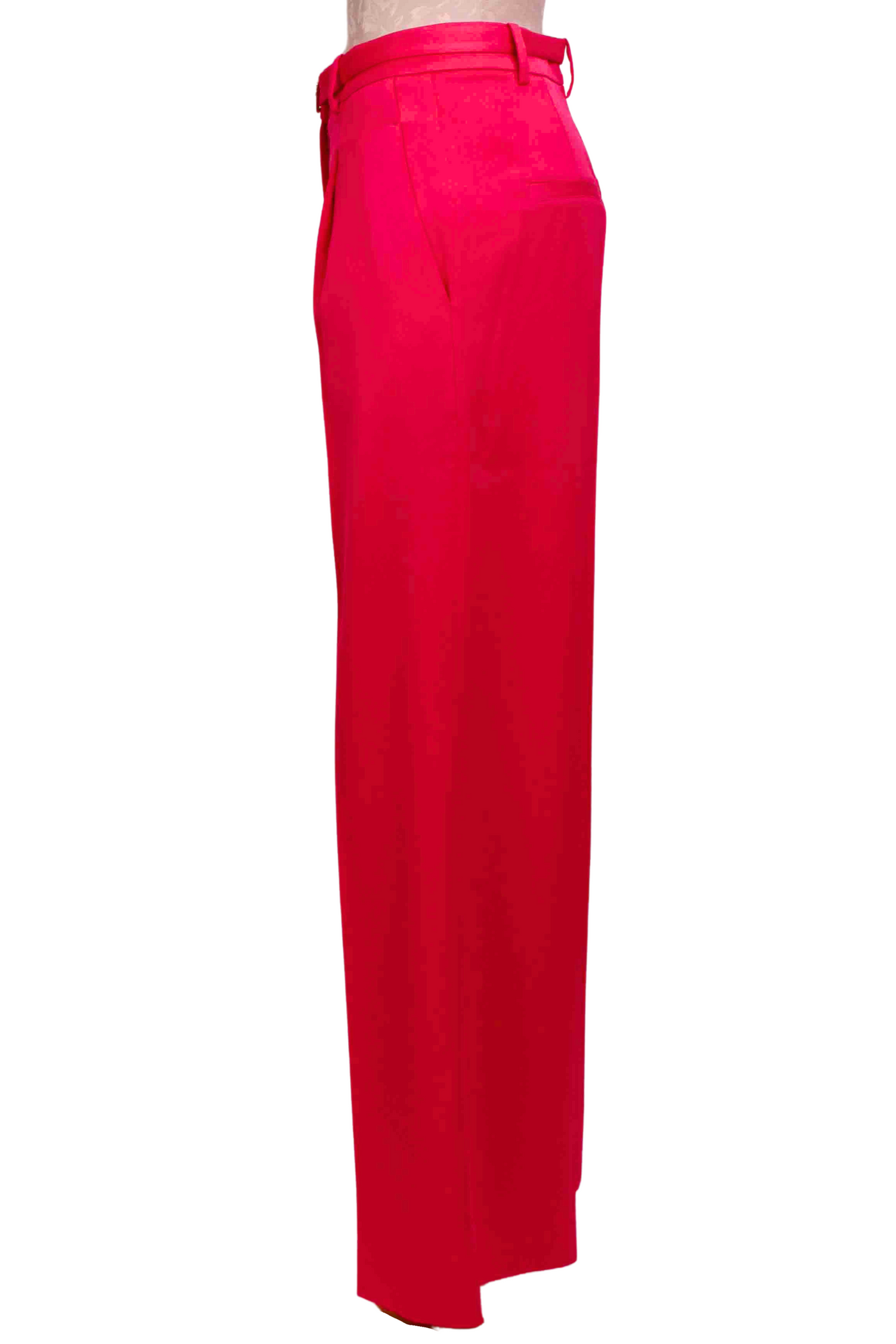side view of Hot Pink Alexia Satin Pants by Generation Love