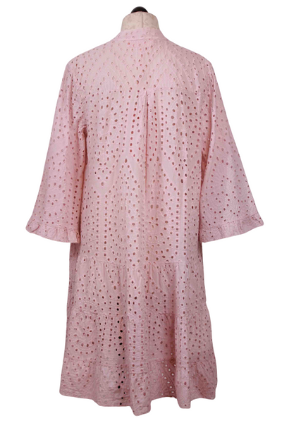 back view of Pink Alia Eyelet Dress by Scandal Italy