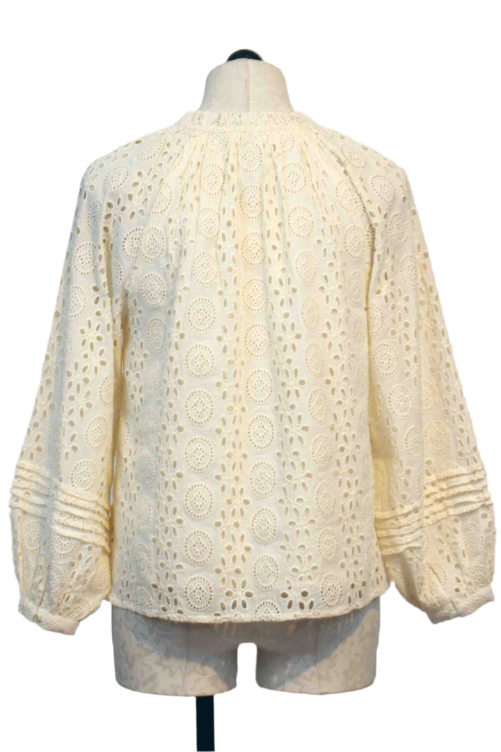 back view of Lined Long Sleeve Alicia Eyelet Blouse by Cleobella