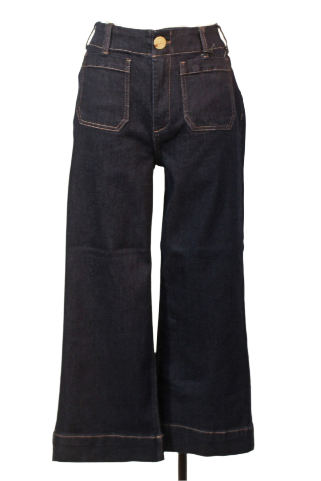 Dark Indigo Alyx High Rise Relaxed Cropped Jean by Velvet Heart 