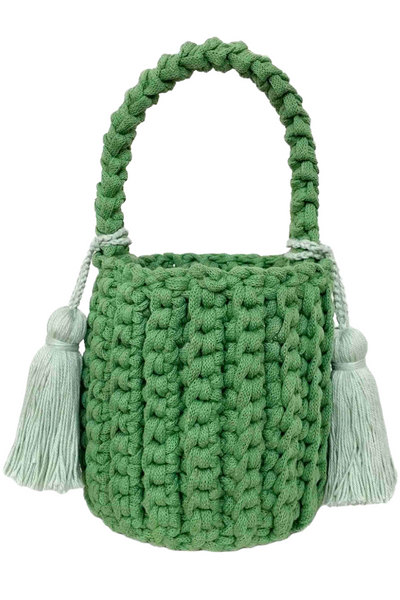 Lime Green Amalfi Mini Bucket Bag with Tassels