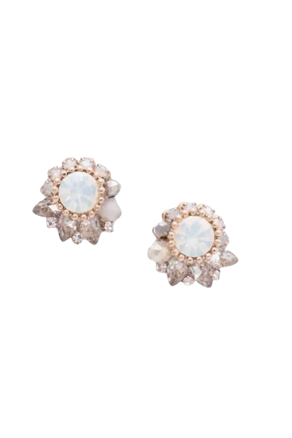 Amelia White Opal Crystal Post Earrings by Lover's Tempo