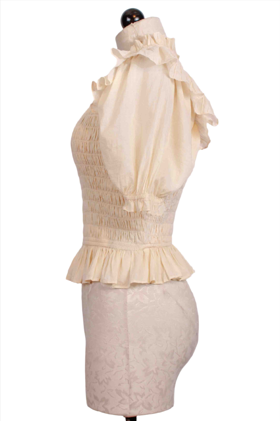 side view of Pale Champagne Amelie Top by Cleobella