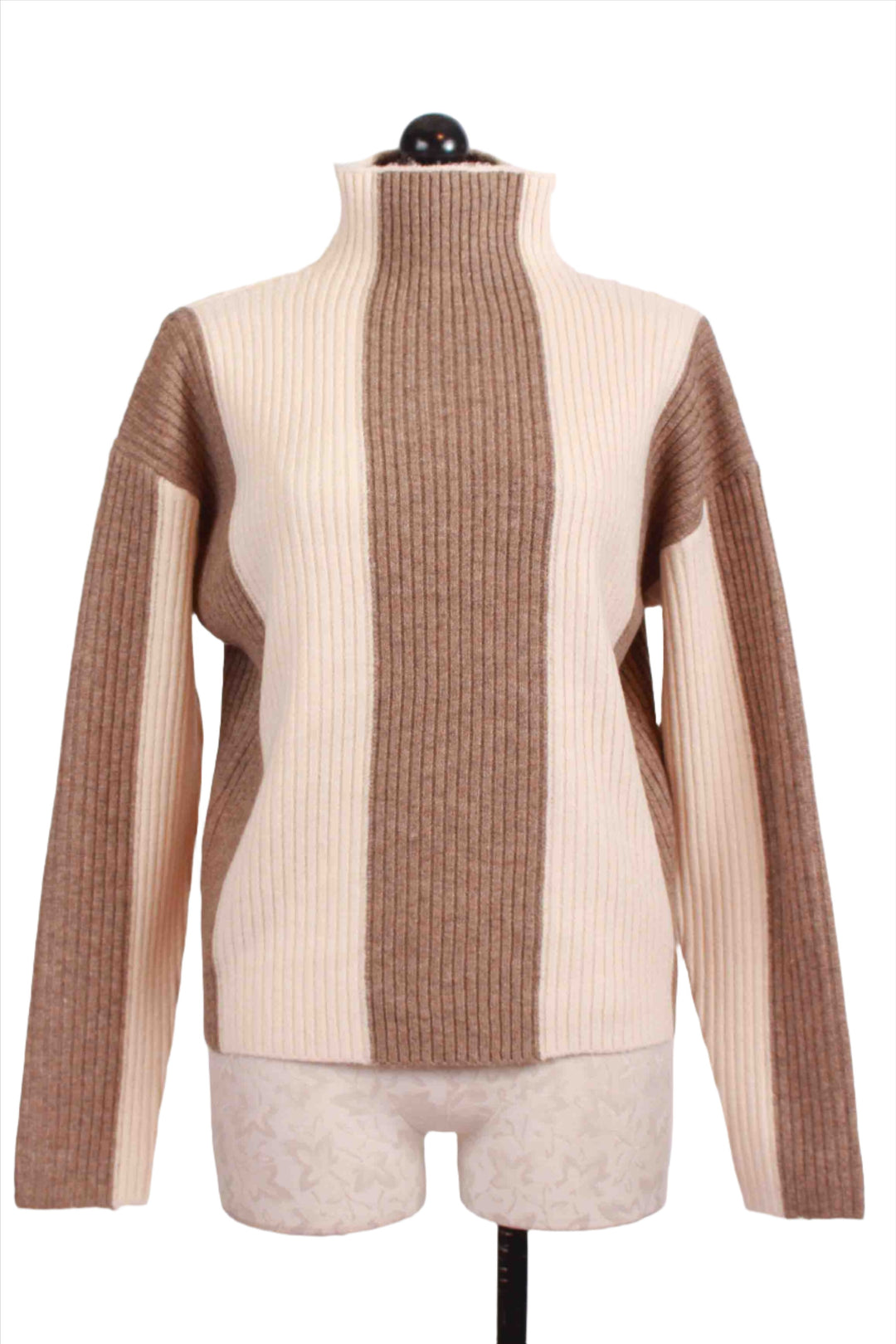 Sand and Wheat colored Amerie Colorblock Sweater by Fifteen Twenty