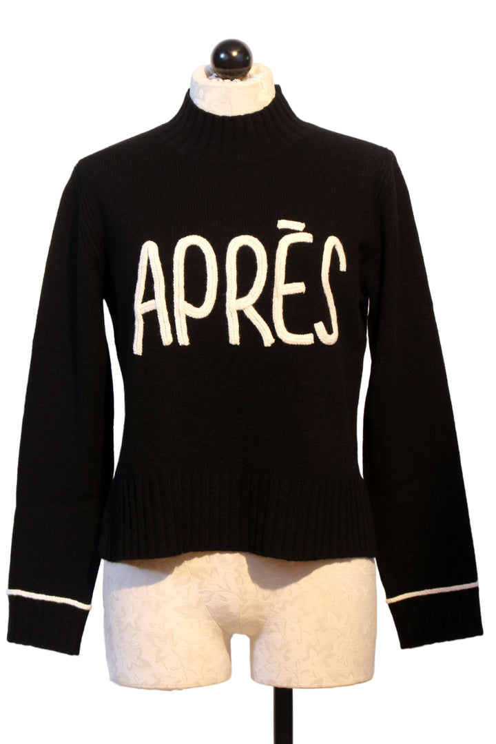 Black Apres Mock Neck Sweater by Alashan Cashmere