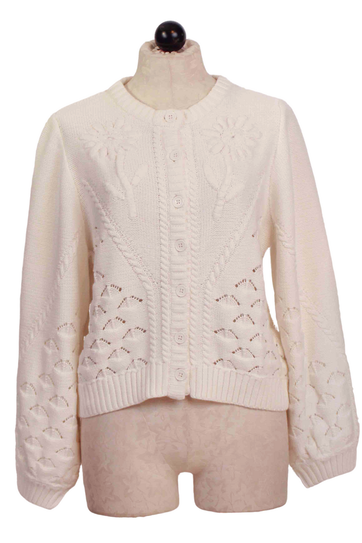 Ivory Arlene Sweater Cardigan by Cleobella