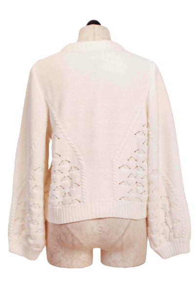back view of Ivory Arlene Sweater Cardigan by Cleobella