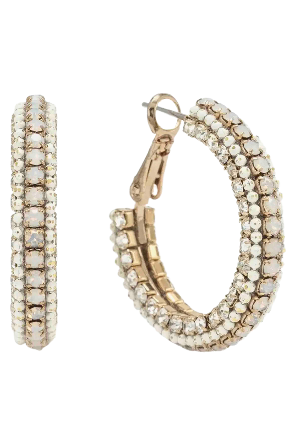 Astaire White Hoop Earrings by Lover's Tempo