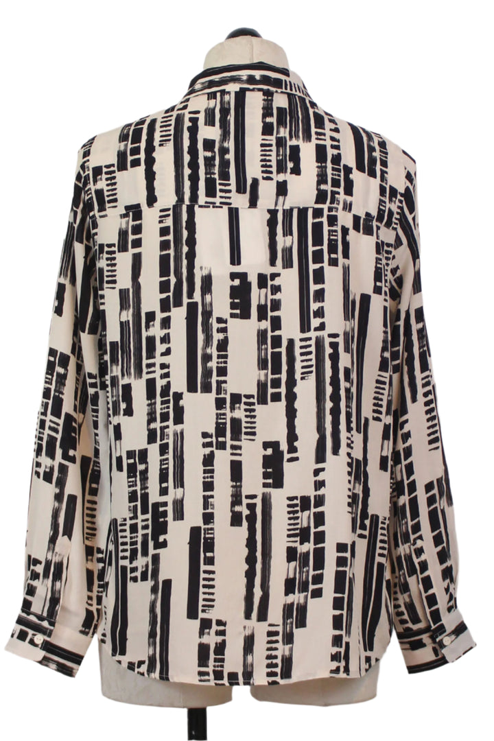back view of The Asune Shirt by SKFK in the Small Brush fabric