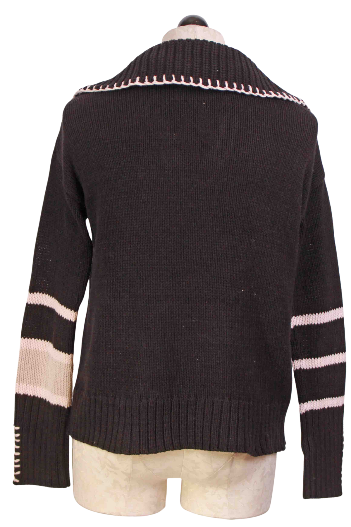 back view of Black Collar Call Sweater by Lisa Todd