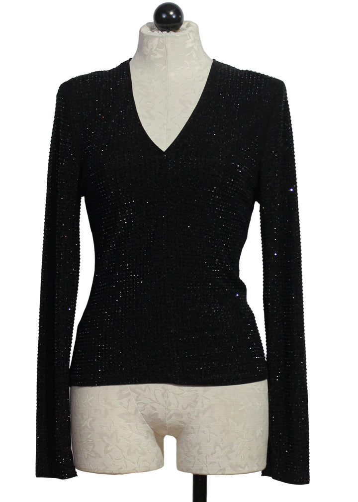 Mariah Sequined V Neck Top by Jessie Liu