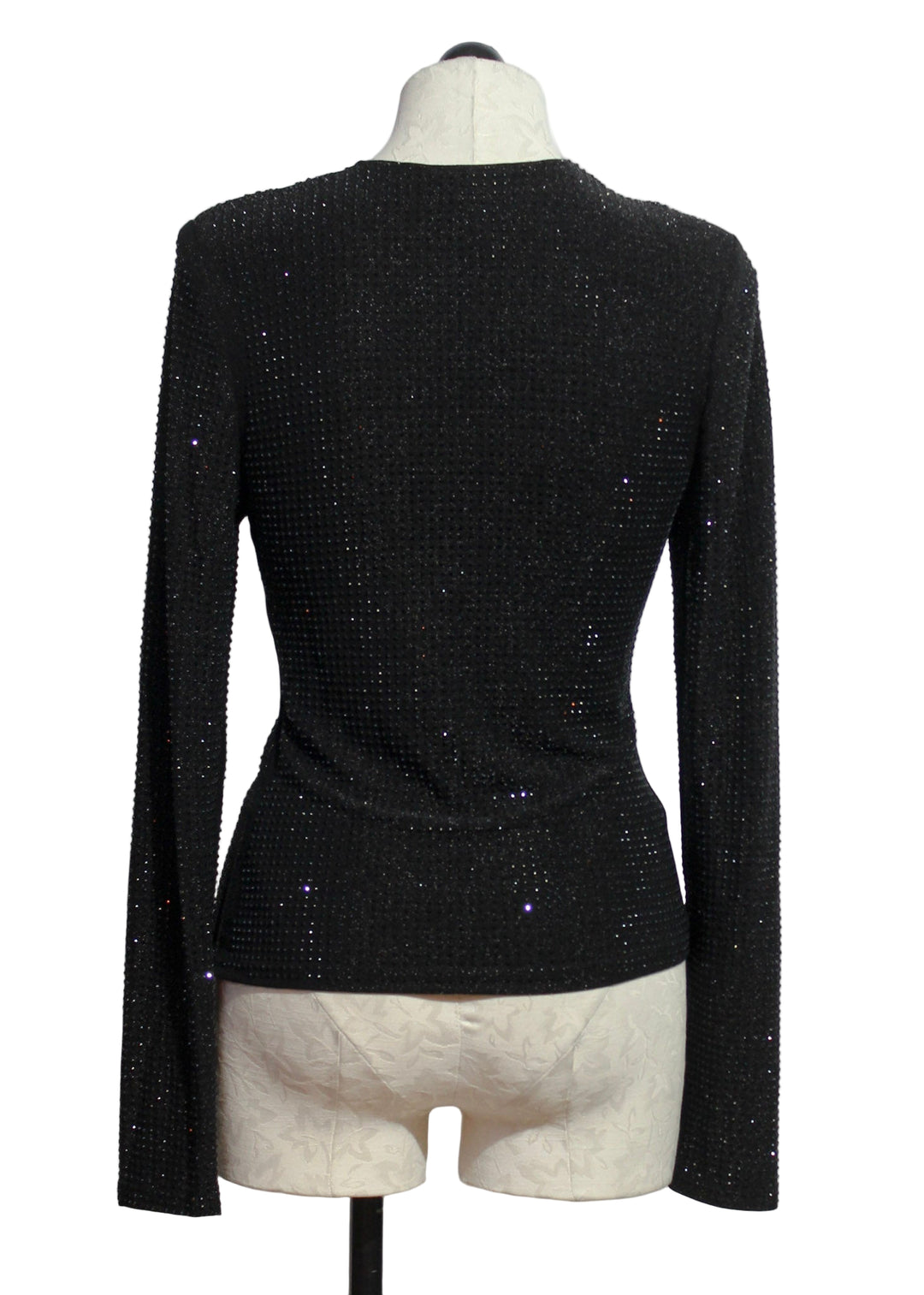 back view of Mariah Sequined V Neck Top by Jessie Liu