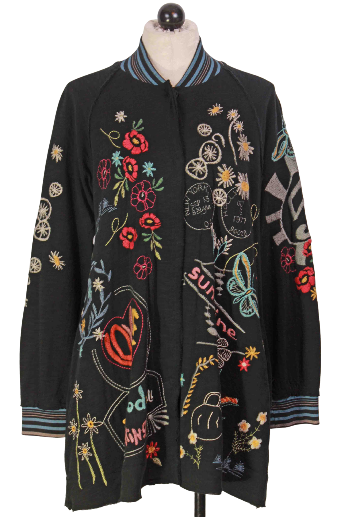 Black Merida Embroidered Jacket by Johnny Was