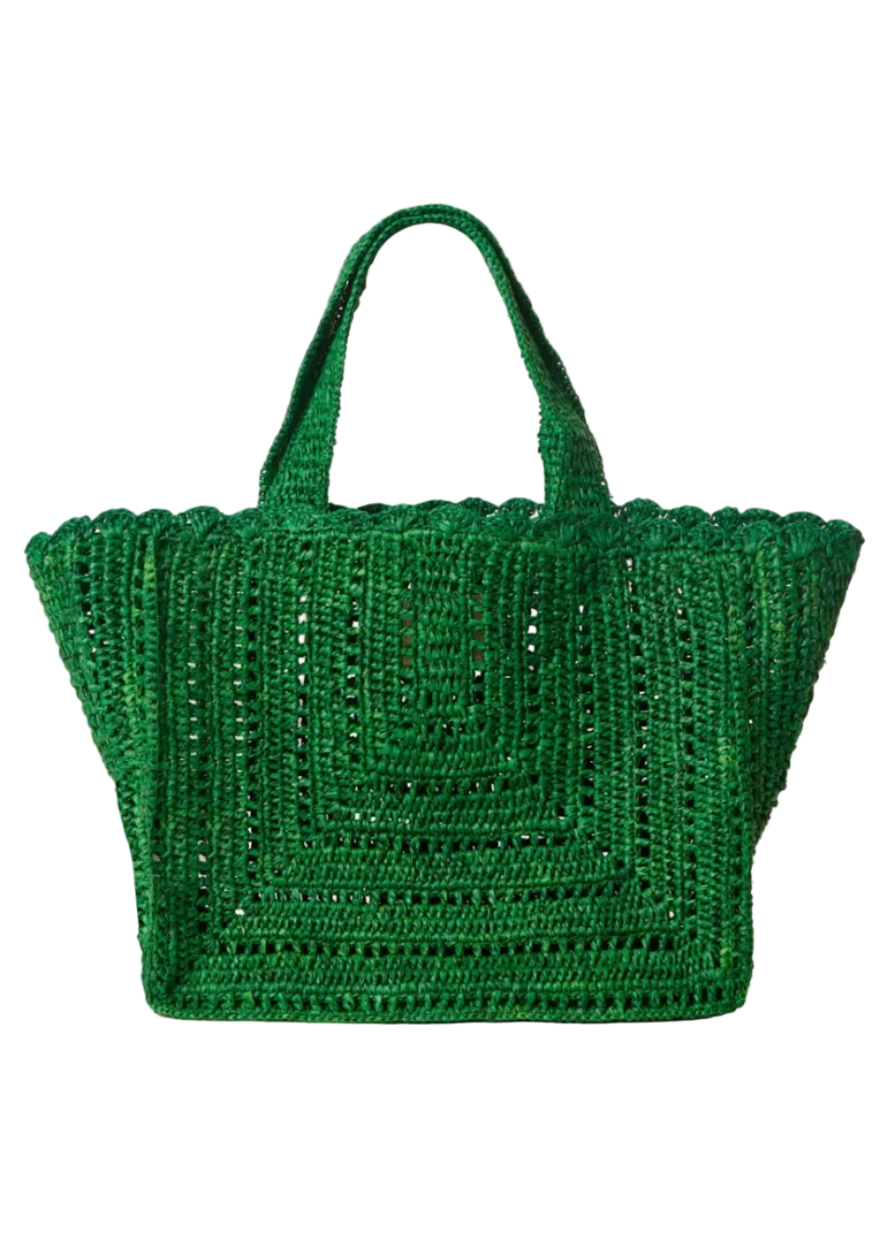 Kelly Green Raffia Tote by BTB Los Angeles