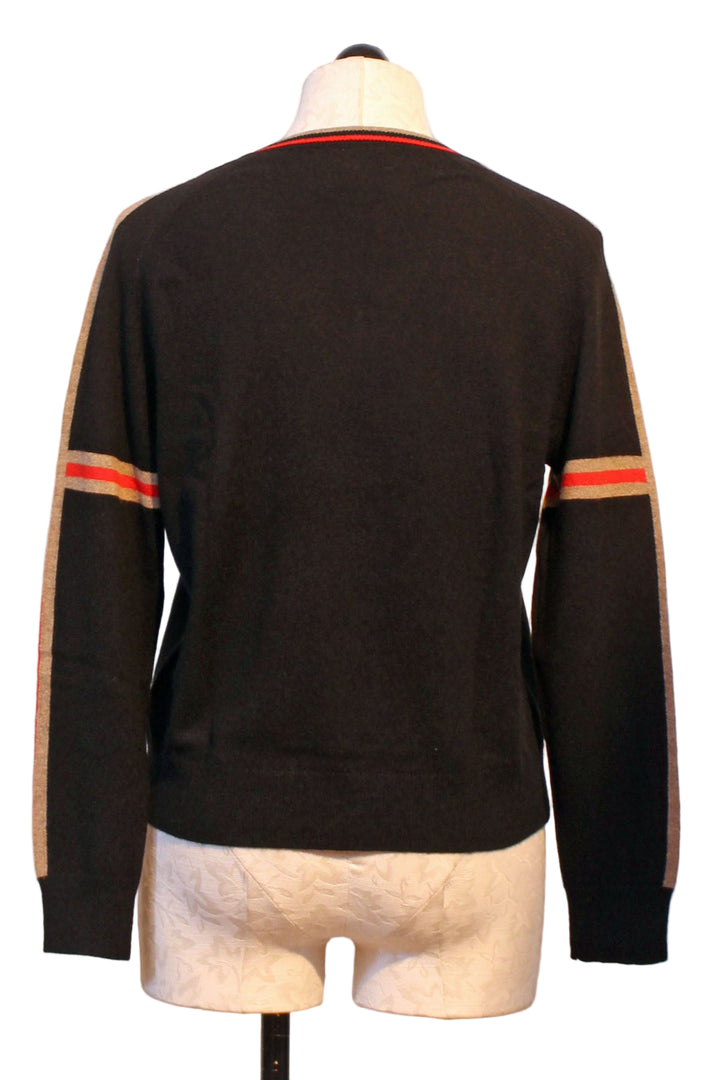 back view of Black Baquo V Neck Sweater by Aldo Martins