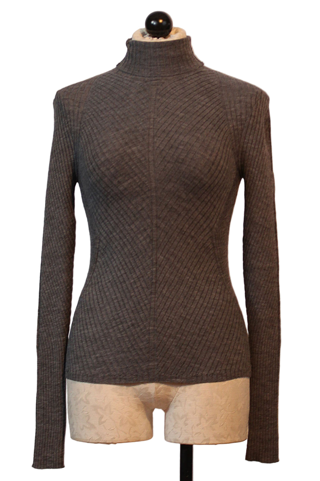 Charcoal Ribbed Turtleneck Be Your Girl Top by Favorite Daughter