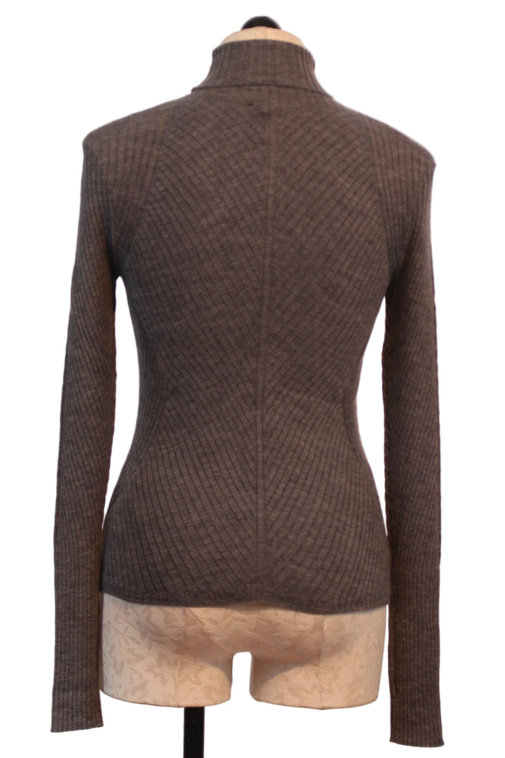back view of Charcoal Ribbed Turtleneck Be Your Girl Top by Favorite Daughter