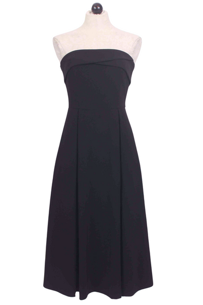  Black Belle Dress by Rue Sophie is a strapless dress with a fold over neckline