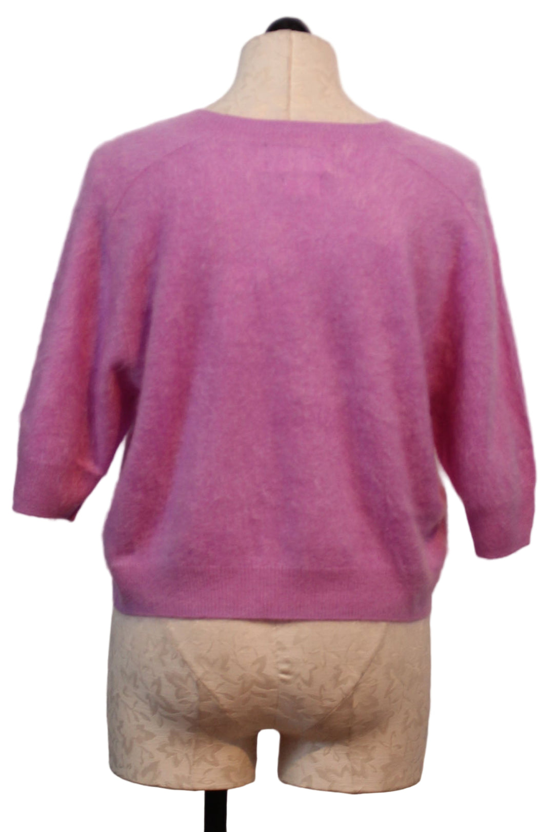 back view of Misty Purple Brushed Belli Tee Sweater by Colorush
