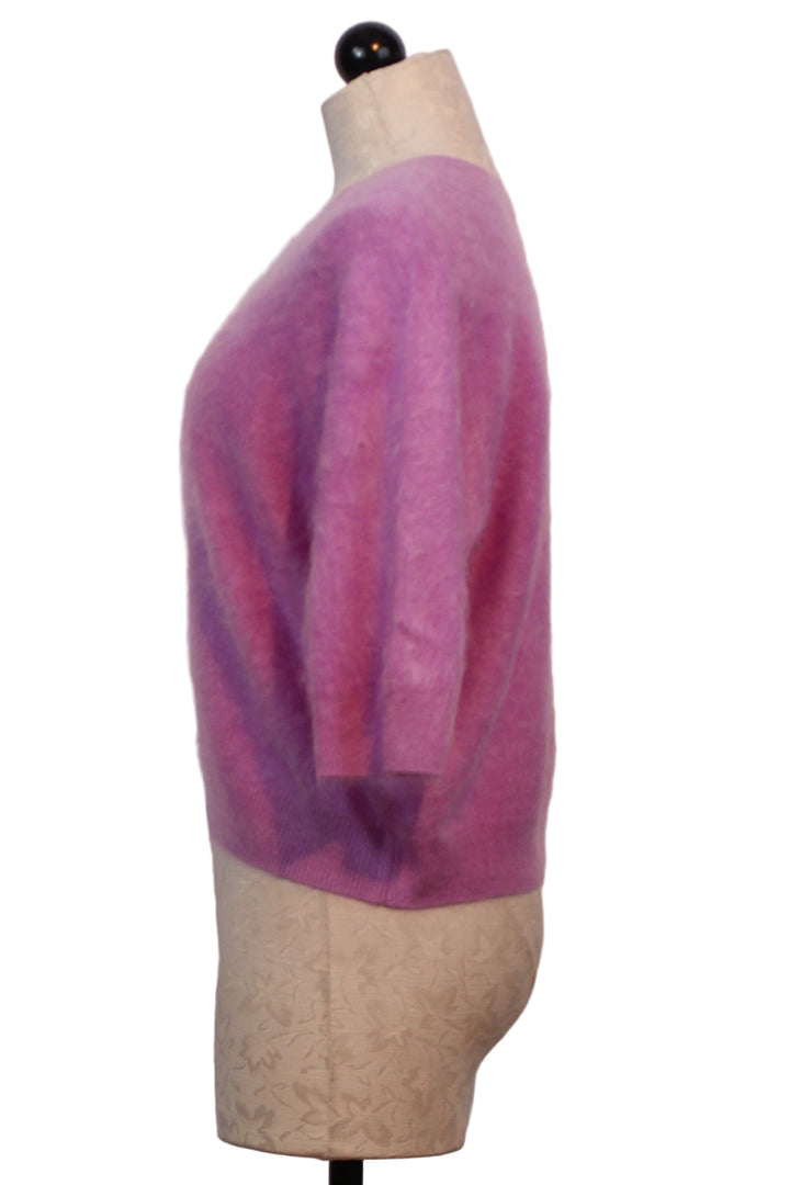 side view of Misty Purple Brushed Belli Tee Sweater by Colorush