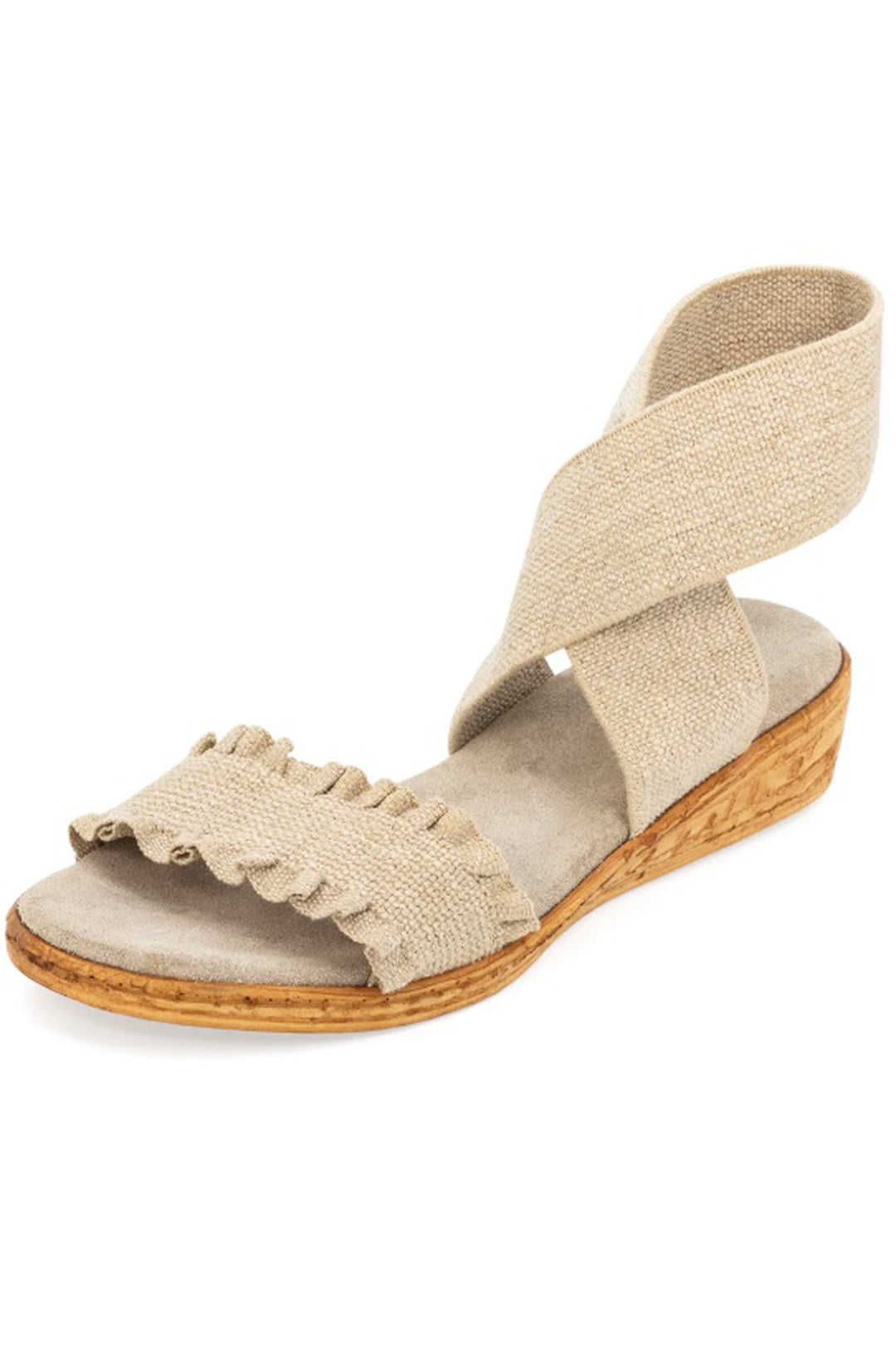 Benjamin Linen Ruffle Sandal by Charleston Shoe Company