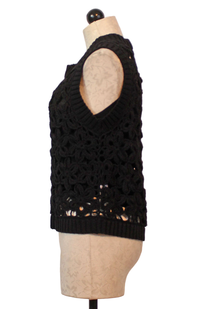 side view of Black Thea Shell Top by Marie Oliver