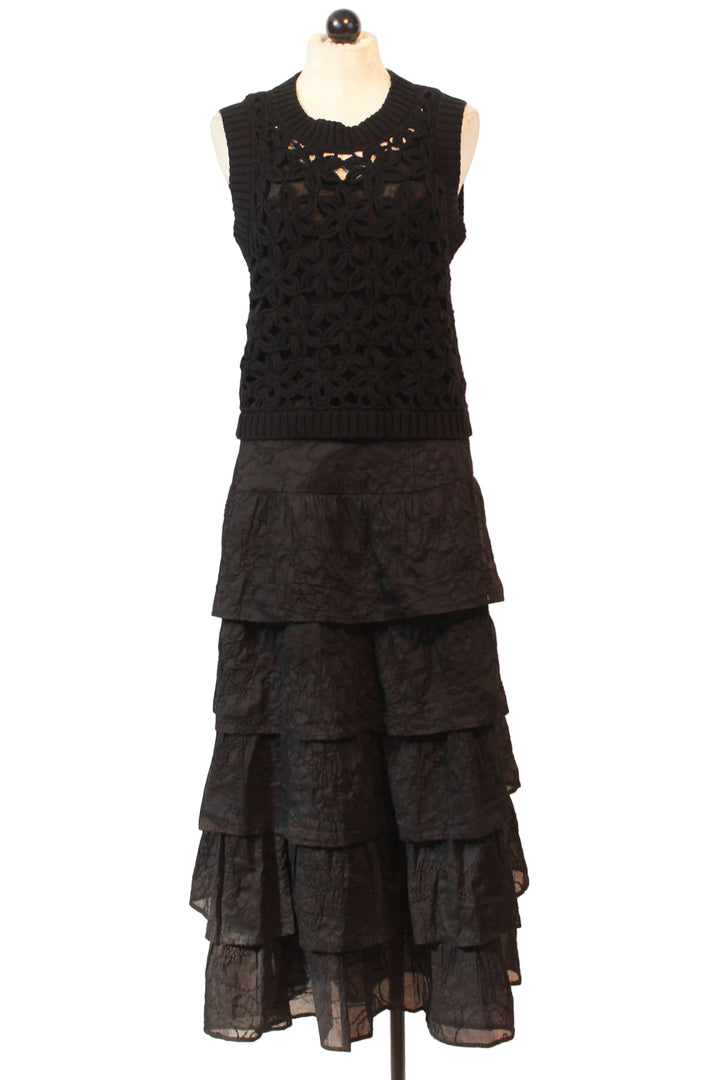 Black Thea Shell Top by Marie Oliver paired with the Black tiered Christie Skirt  by Marie Oliver