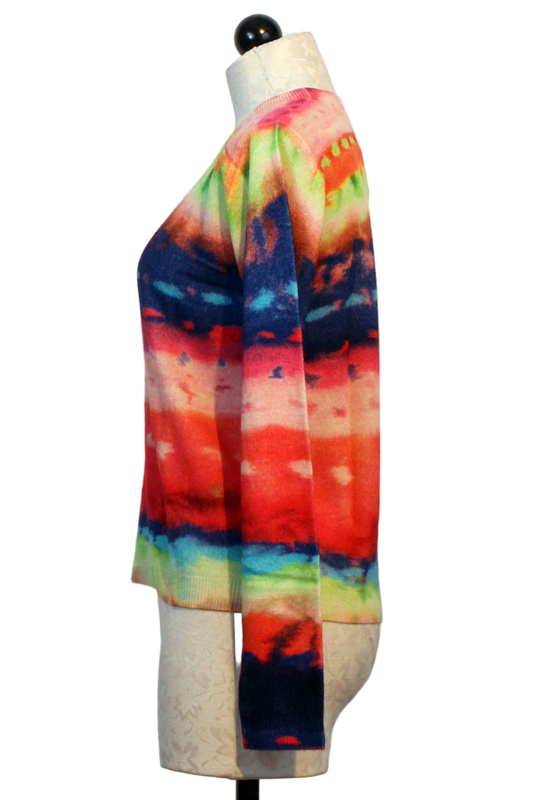 side view of Multicolor Striped Bolo Sweater by Aldo Martins
