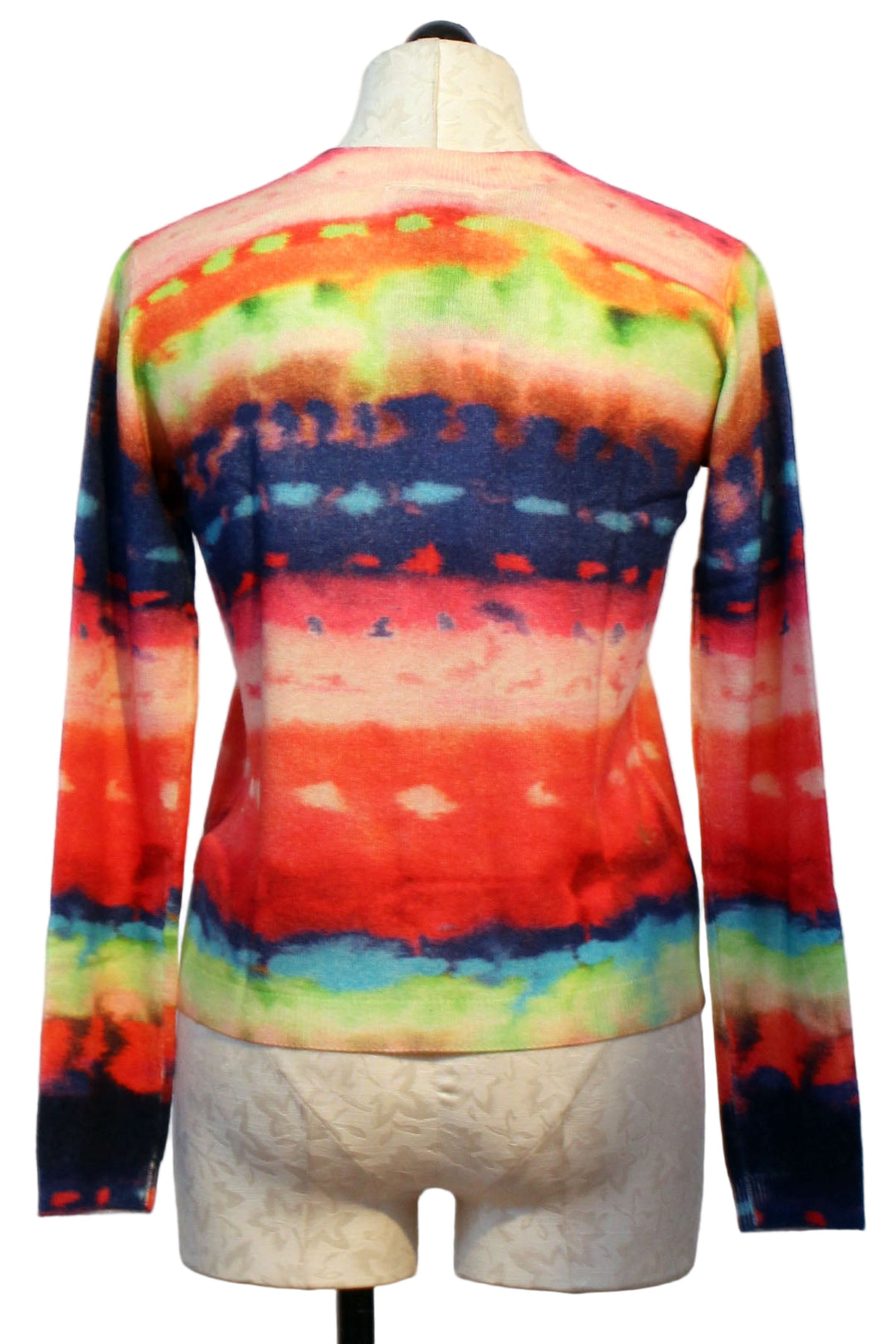 back view of Multicolor Striped Bolo Sweater by Aldo Martins