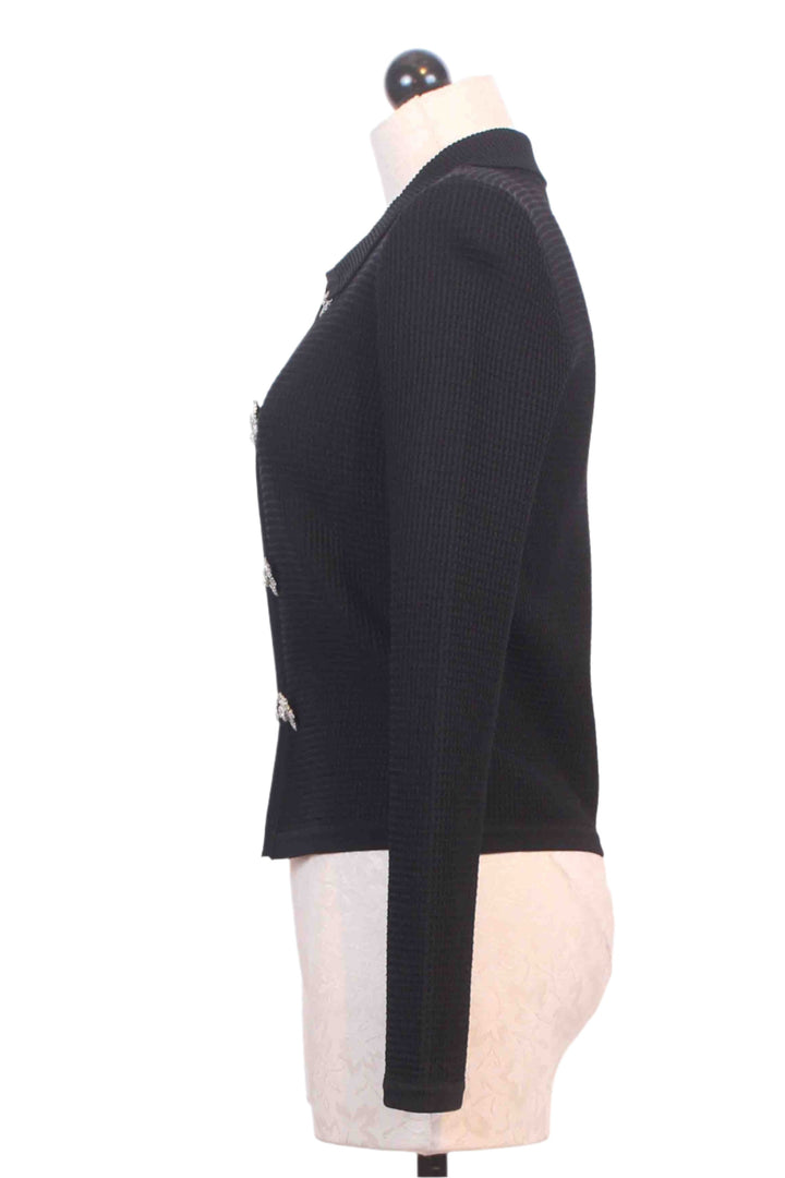 side view of  Black Brie Cardigan by Generation Love 